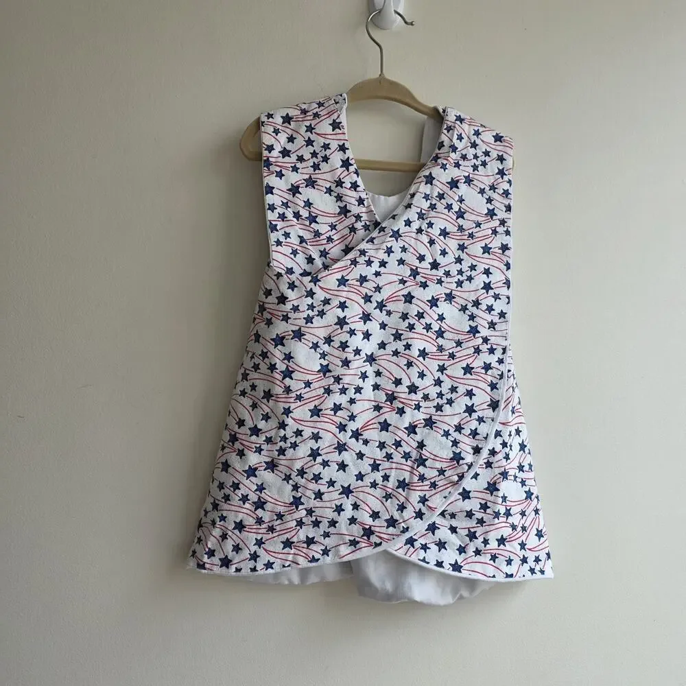 VTG Handmade 18 To 24 Month Toddler‎ Patriotic Dress Matching Bloomers Sparkly